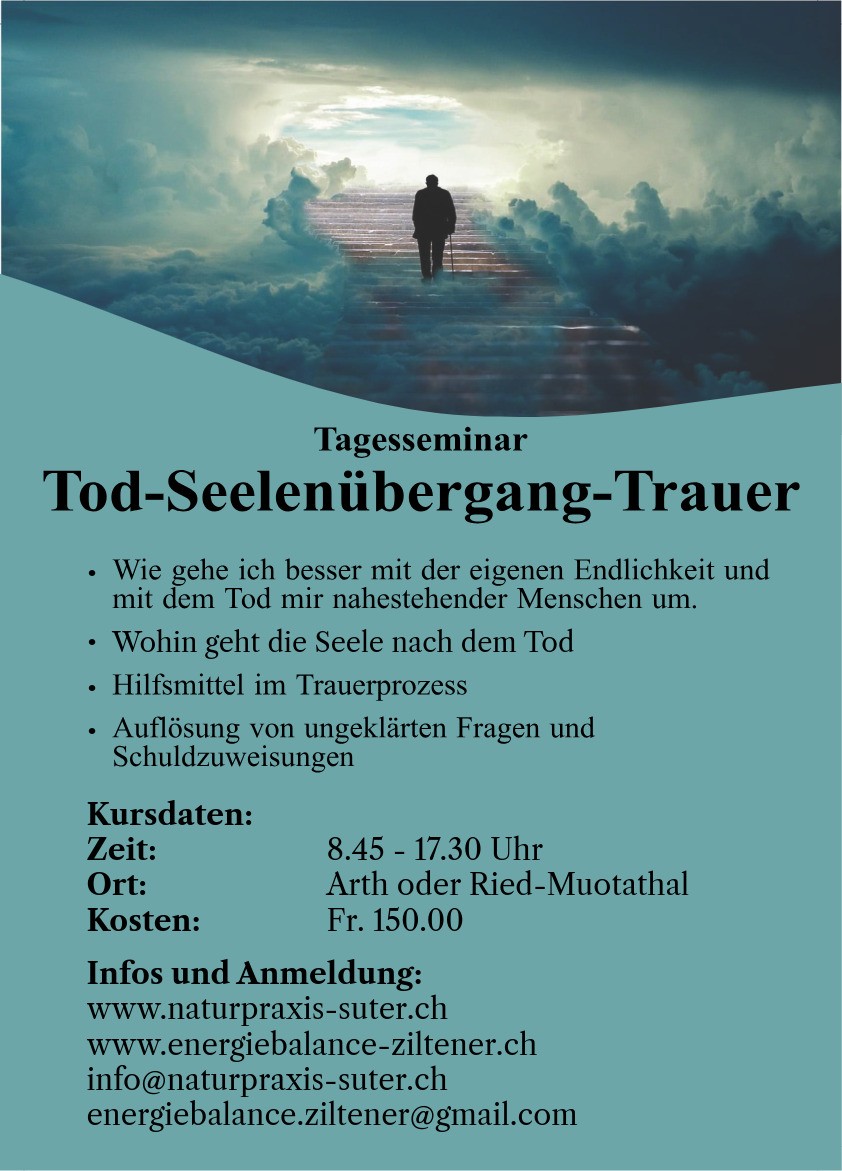 Flyer Seminar Tod-Seelenübergang-Trauer ohne Datum